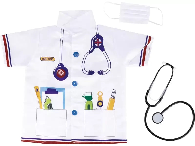 Doctor Costume for Kids 3 Pcs | Medical Role Play Dress Up Set with Accessories
