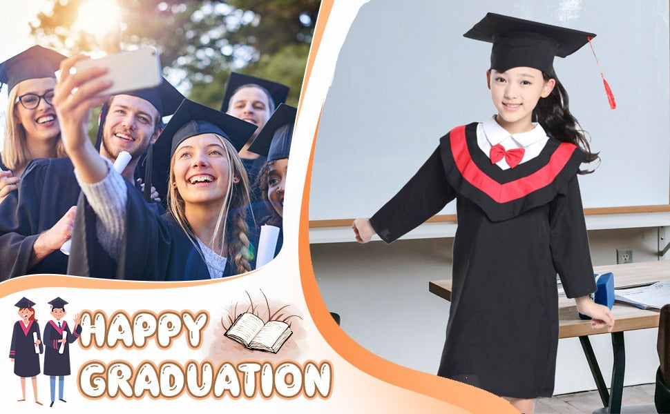 PhD Doctor Costume for Kids | Graduation Gown Set with Cap & Tassel