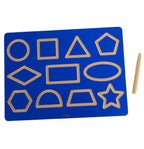 Shapes Tracing Board Kids | Montessori Wooden Geometry Learning & Writing Toy