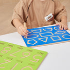 Shapes Tracing Board Kids | Montessori Wooden Geometry Learning & Writing Toy