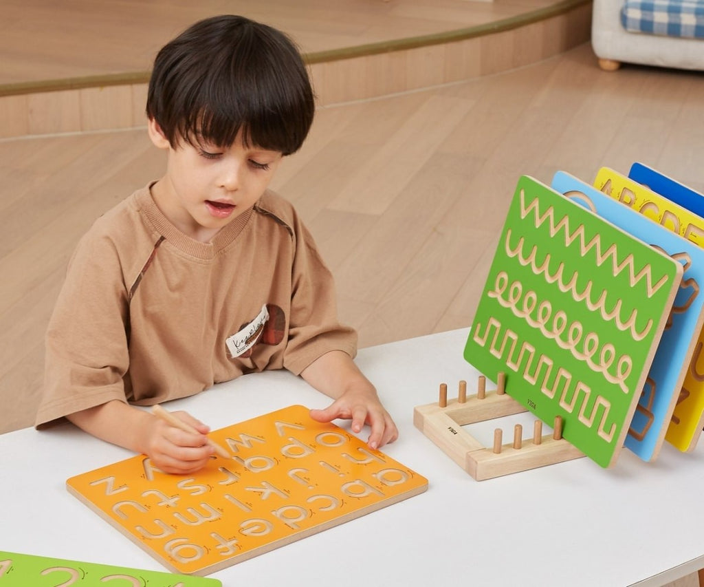 Patterns Tracing Board Kids | Montessori Pre-Writing Wooden Learning Toy