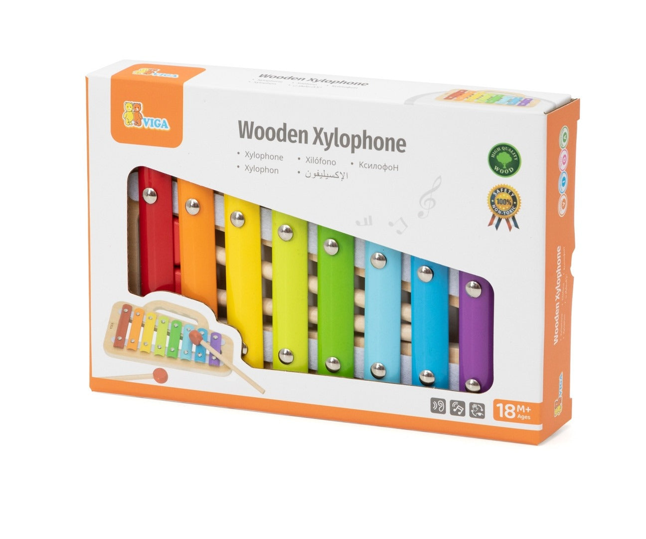 Wooden Xylophone 8 Note Kids Toy | Musical Learning Instrument for Toddlers