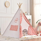 Kids Teepee Tent Indoor & Outdoor | Wooden Playhouse Tent for Kids