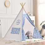 Kids Teepee Tent Indoor & Outdoor | Wooden Playhouse Tent for Kids