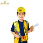 Construction Worker Costume Set for Kids | Engineer Role Play Dress-Up Tool Kit