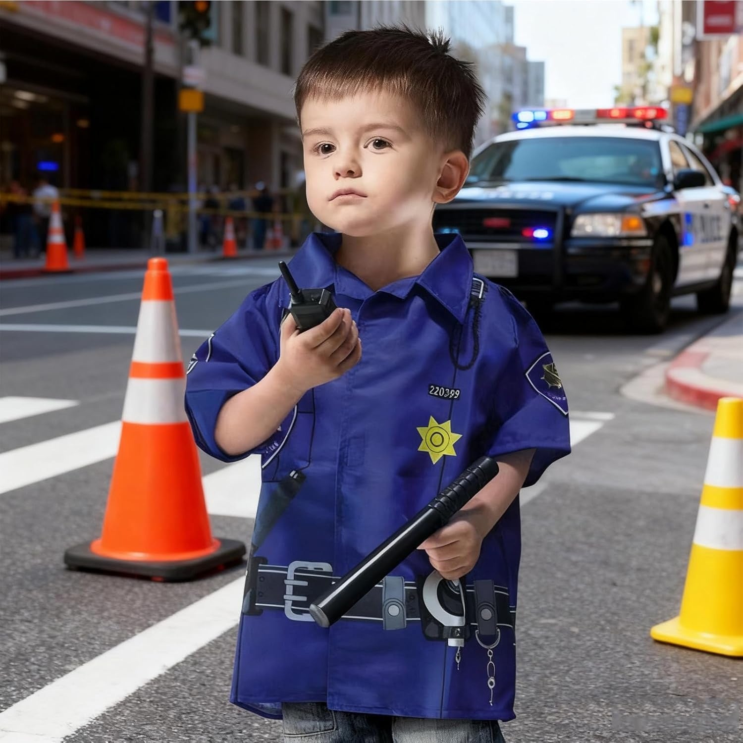 Police Costume Set for Kids 5 Pcs | Role Play Police Dress Up Uniform Toy