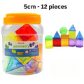 Solid Geometry Blocks 12 Pcs | Transparent STEM Learning Shapes Toy for Kids
