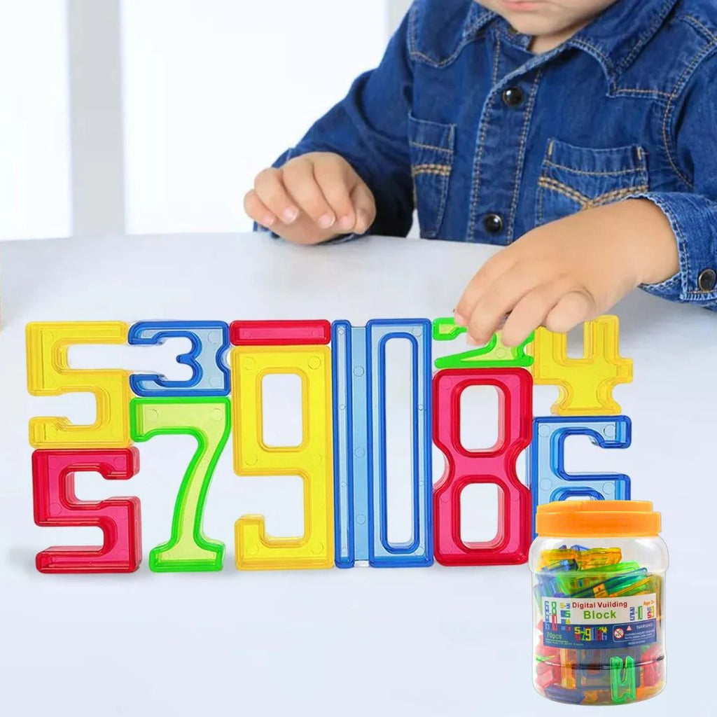 Number Building Blocks 70 Pcs | Educational Math & STEM Learning Toy for Kids
