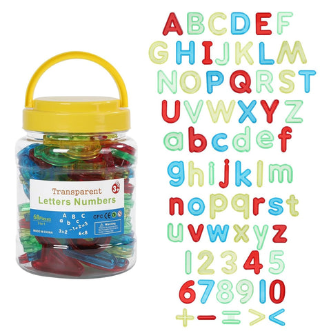transparent Letters and Numbers for Kids Counting and Spelling