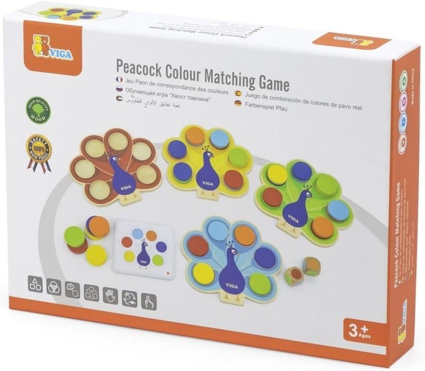 Peacock Colour Matching Game Kids | Montessori Color Sorting & Learning Toy