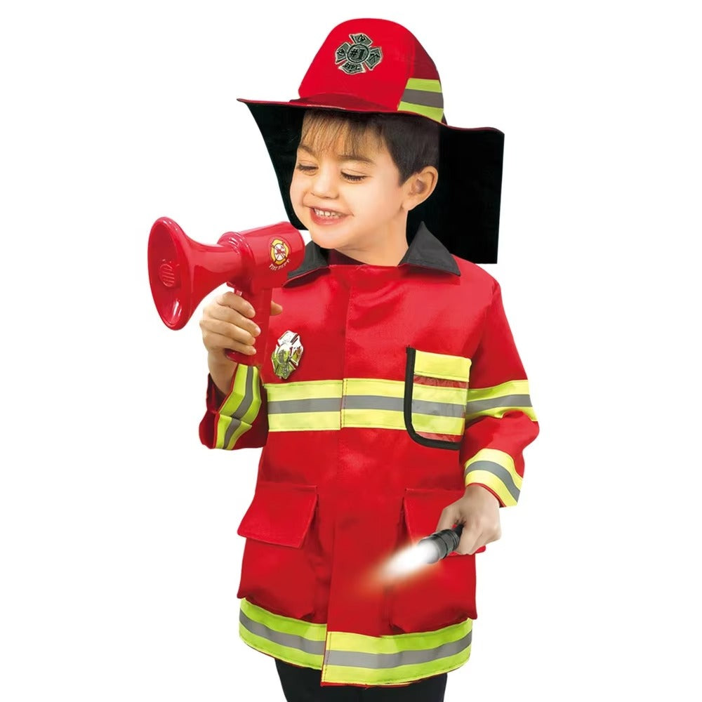 Firefighter Costume Set for Kids | Fireman Role Play Dress-Up Toy Kit