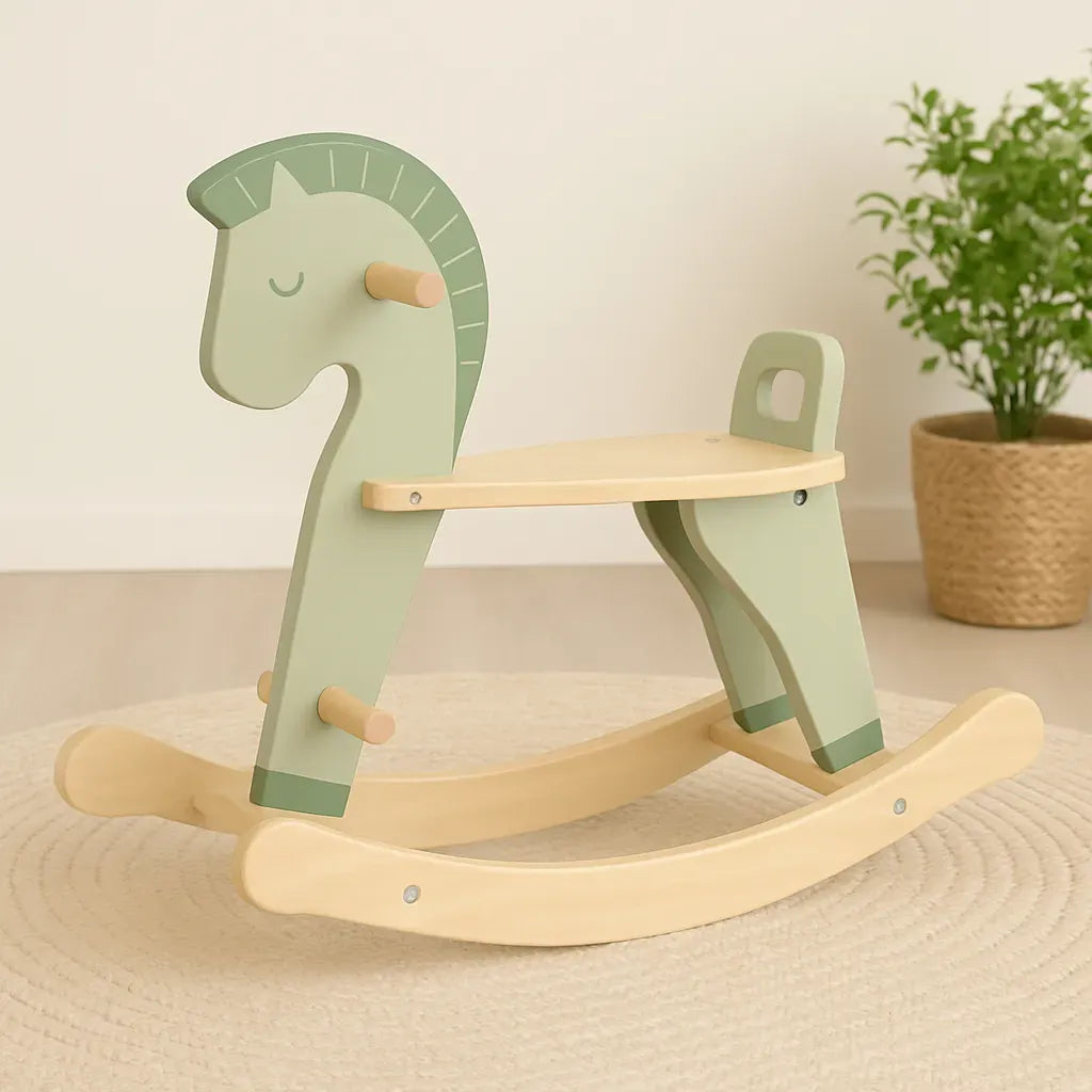 Wooden Rocking Horse Kids Toy | Classic Ride-On Balance Toy for Toddlers