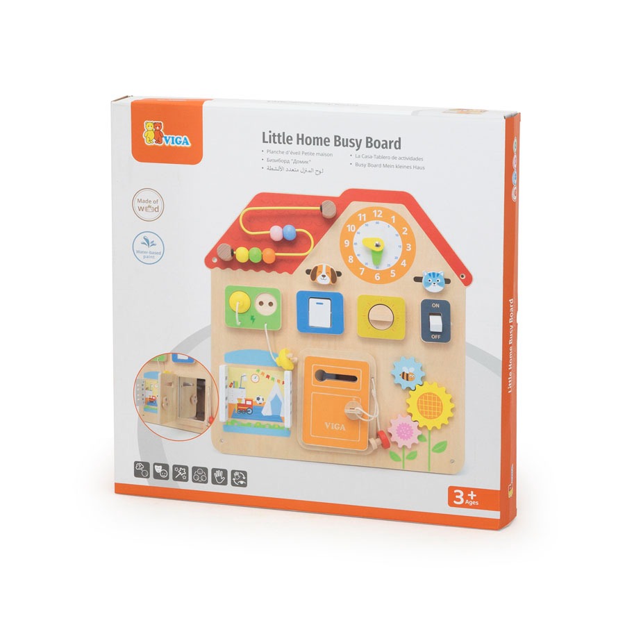 Little Home Busy Board Montessori | Wooden Activity House Toy for Kids