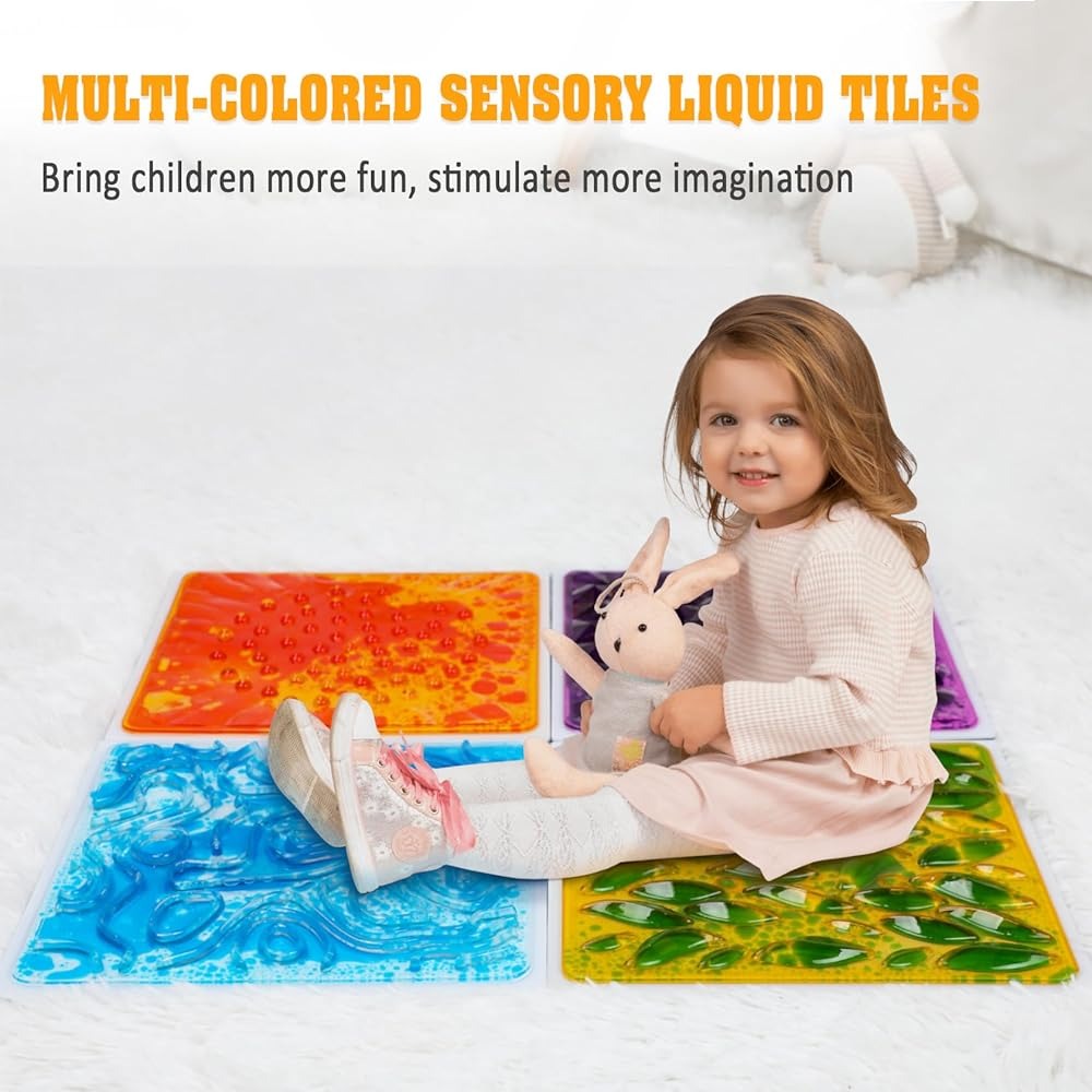 3D Texture Liquid Floor Tiles | Sensory Interactive Color Changing Floor Mat