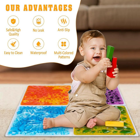 3D Texture Liquid Floor Tiles | Sensory Interactive Color Changing Floor Mat