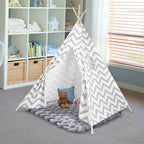 Kids Teepee Tent Indoor & Outdoor | Wooden Playhouse Tent for Kids