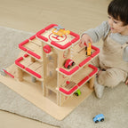 Parking Garage Toy Set Kids | Multi-Level Car & Helicopter Play Garage Station