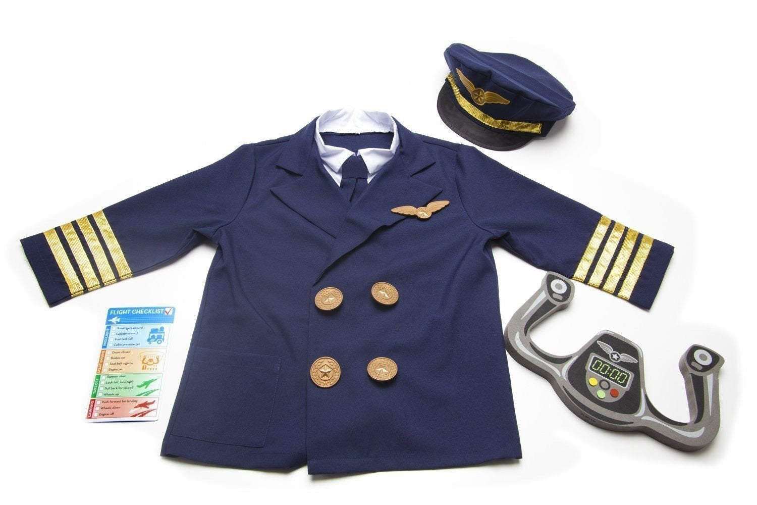 Pilot Costume for Kids | Airline Captain Role Play Dress-Up Set