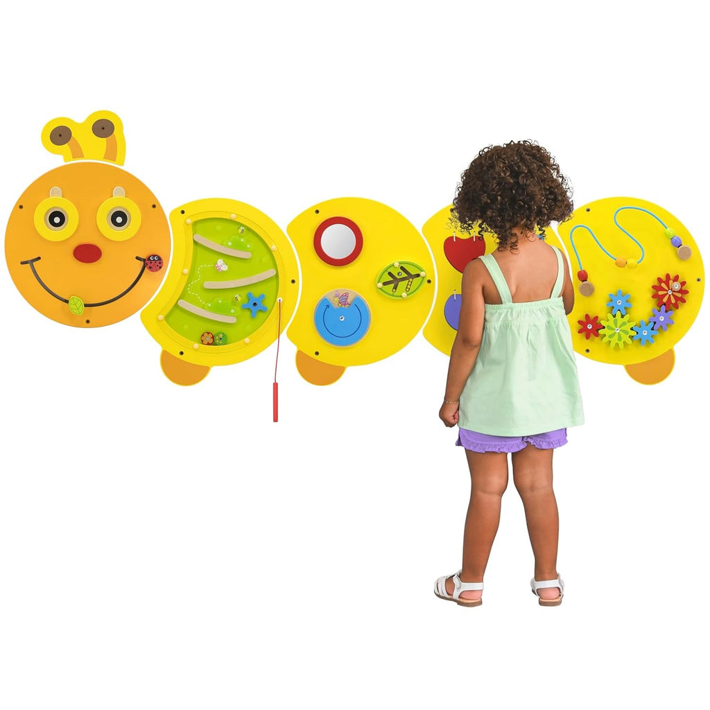 Junior Caterpillar Wall Activity Panel Kids | Montessori Sensory Busy Board Toy
