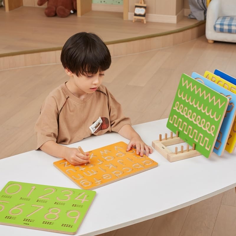 Uppercase Writing Tracing Board Kids | Montessori A–Z Pre-Writing Wooden Toy