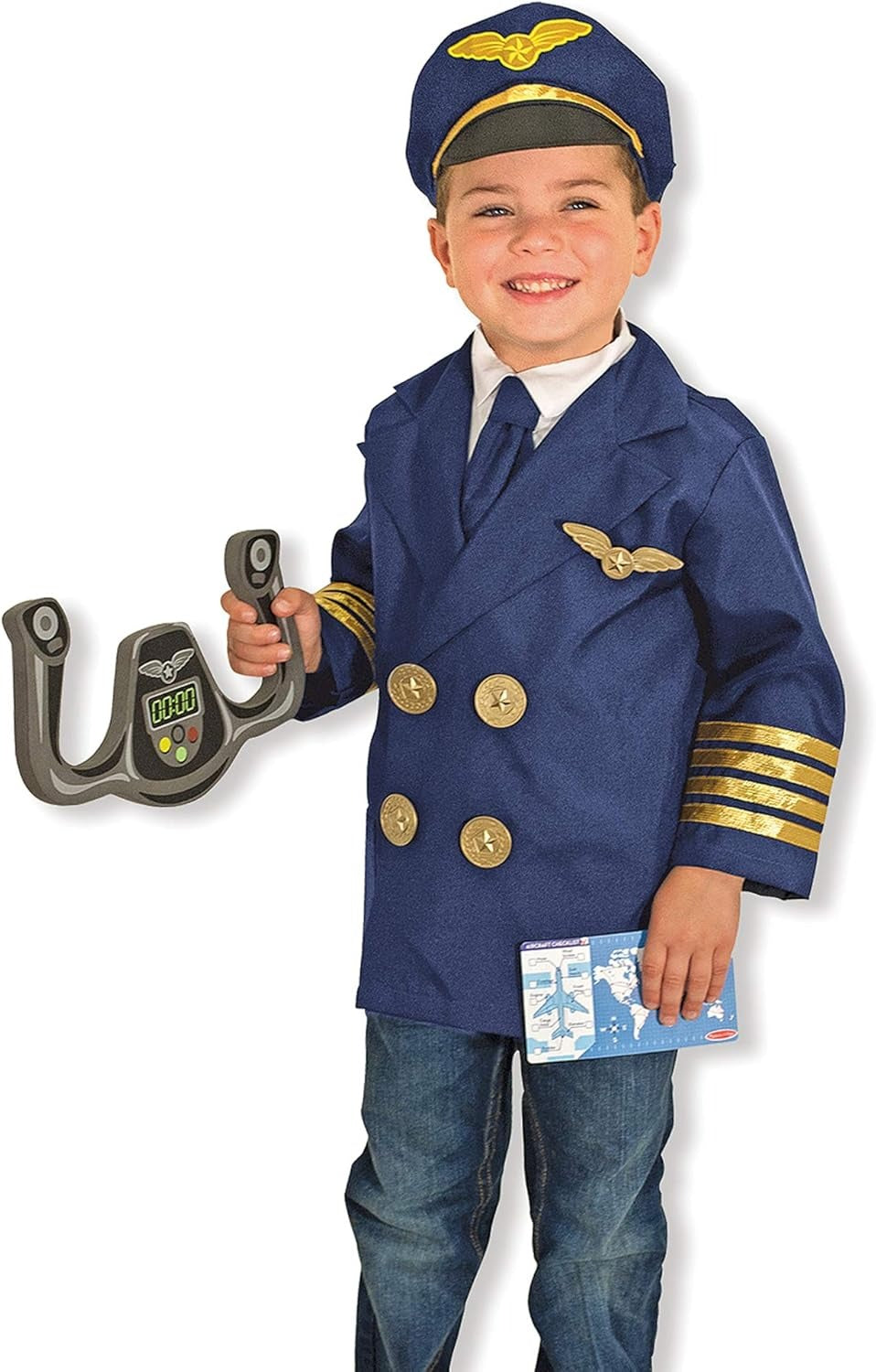 Pilot Costume for Kids | Airline Captain Role Play Dress-Up Set
