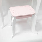 Wooden Dressing Table Set Pink | Princess Pretend Play Vanity Set for Kids