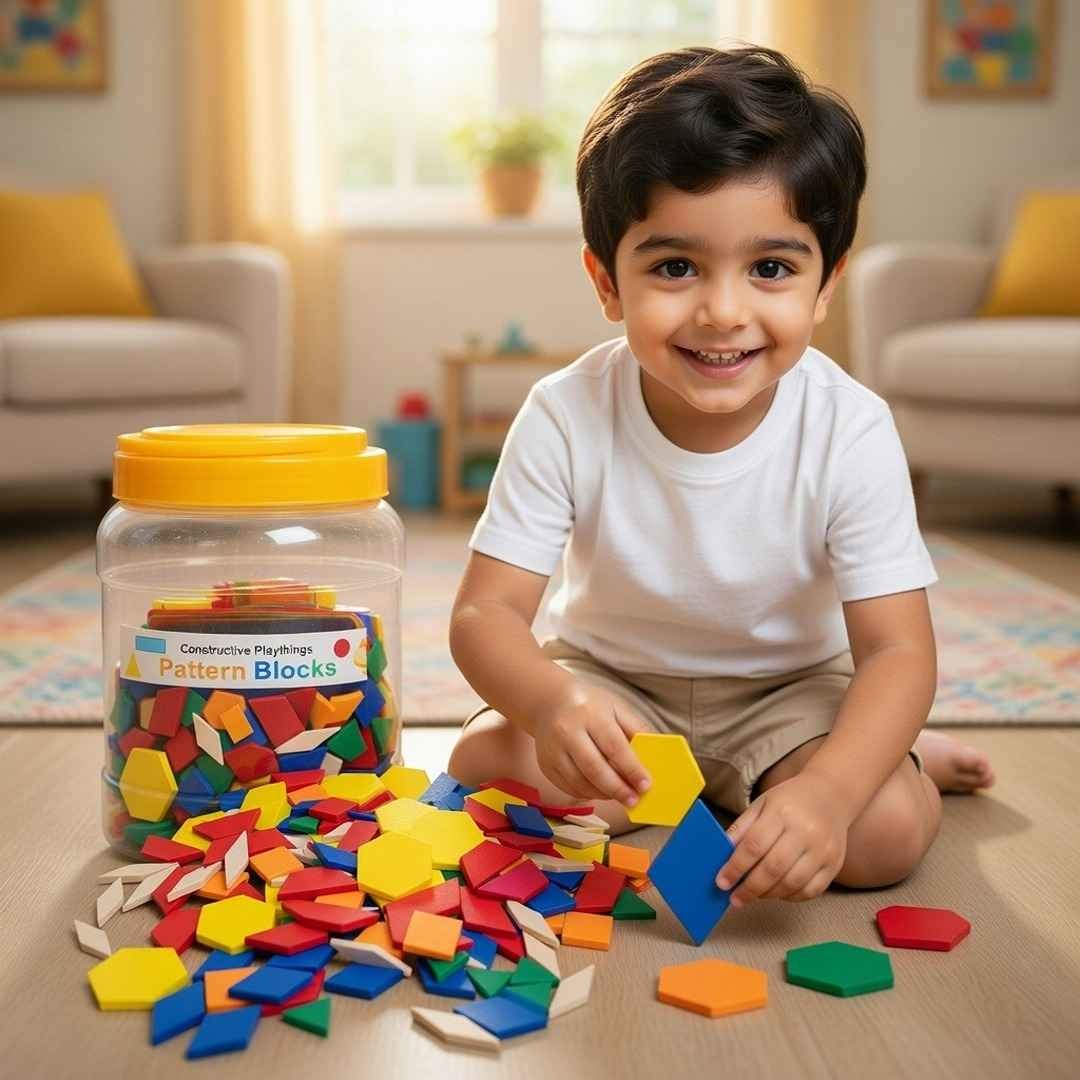 Pattern Solid Blocks 96 Pcs | Educational Geometry & STEM Building Toy for Kids