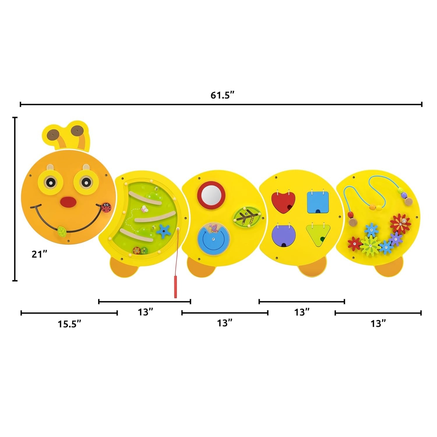 Junior Caterpillar Wall Activity Panel Kids | Montessori Sensory Busy Board Toy
