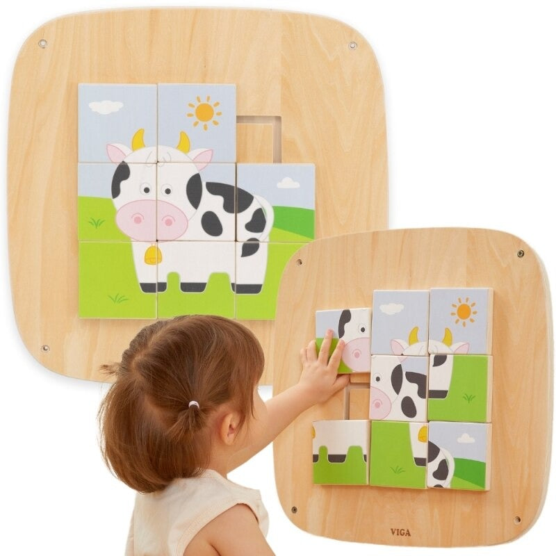 Wall Activity Panel Picture Puzzle | Montessori Magnetic Pinball Toy for Kids