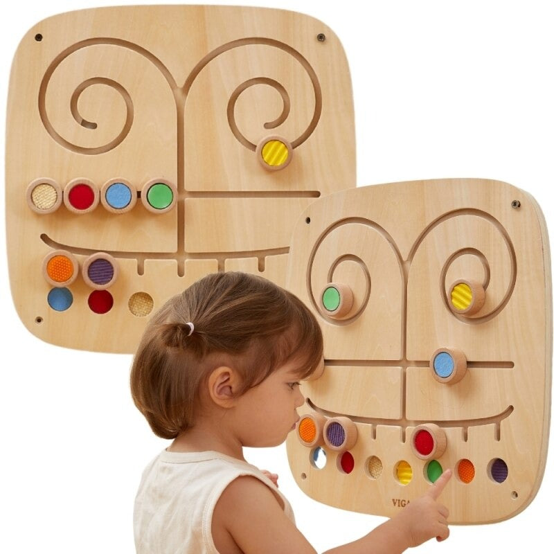Touch & Match Wall Activity Panel | Montessori Sensory Learning Board for Kids