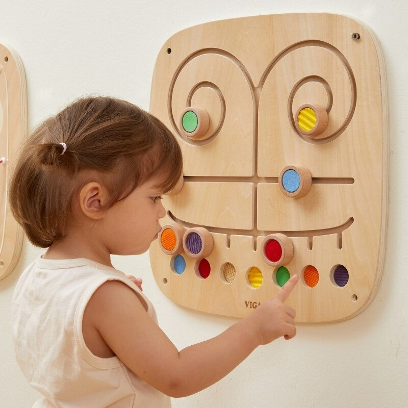 Touch & Match Wall Activity Panel | Montessori Sensory Learning Board for Kids