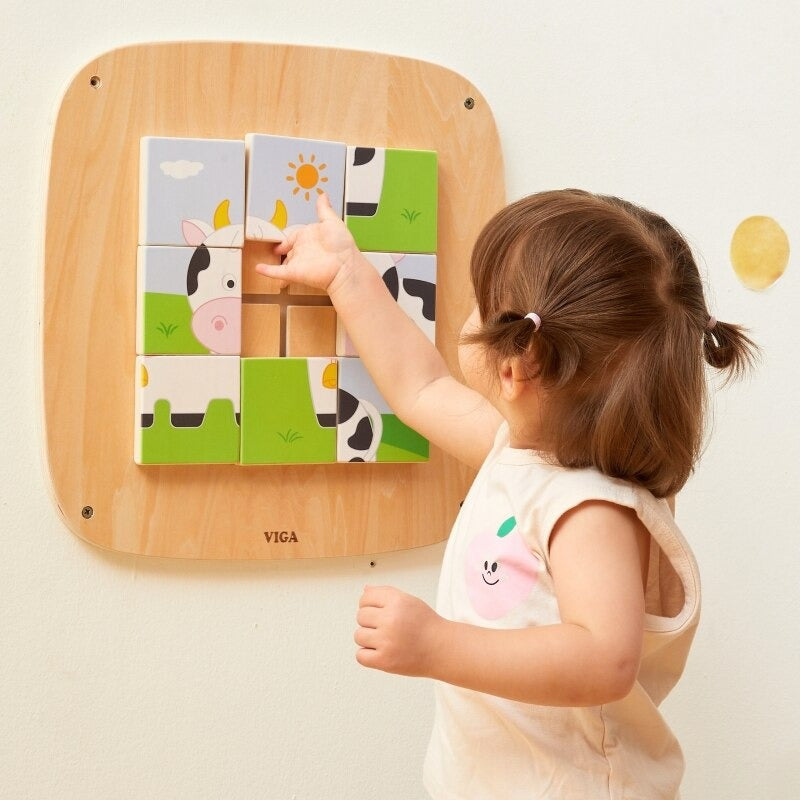 Wall Activity Panel Picture Puzzle | Montessori Magnetic Pinball Toy for Kids