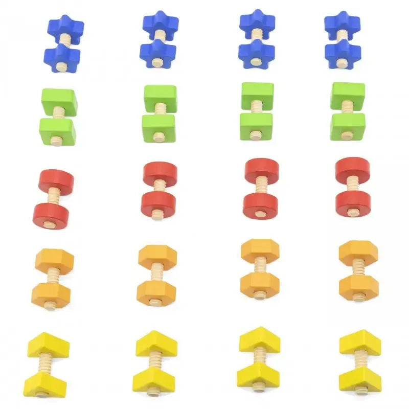 Wooden Nuts & Bolts 40 Pcs Set | Montessori Sensory Screw Learning Toy for Kids