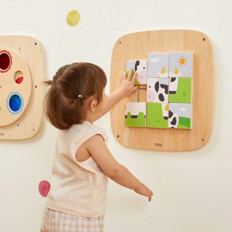 Wall Activity Panel Picture Puzzle | Montessori Magnetic Pinball Toy for Kids