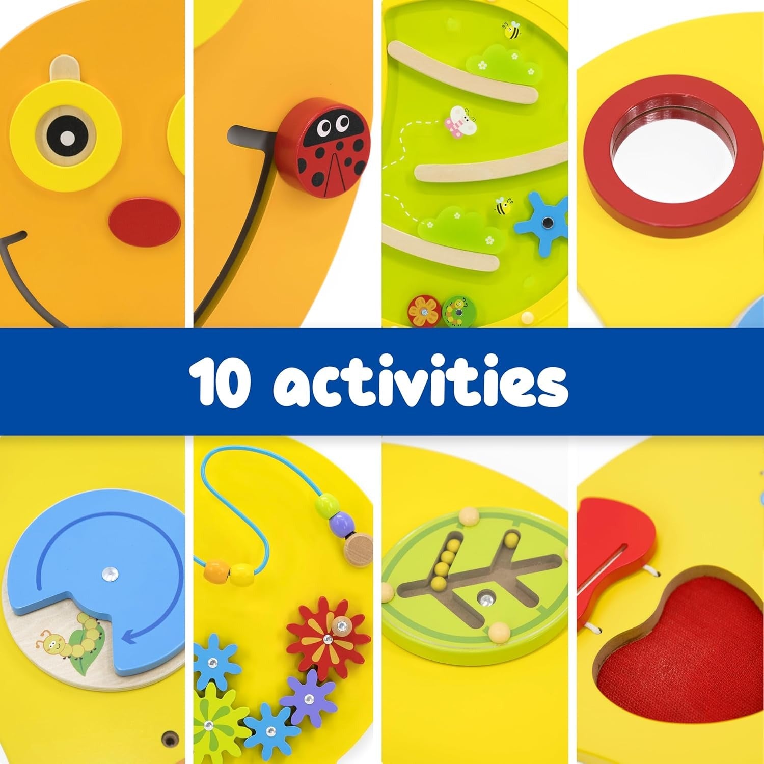 Junior Caterpillar Wall Activity Panel Kids | Montessori Sensory Busy Board Toy