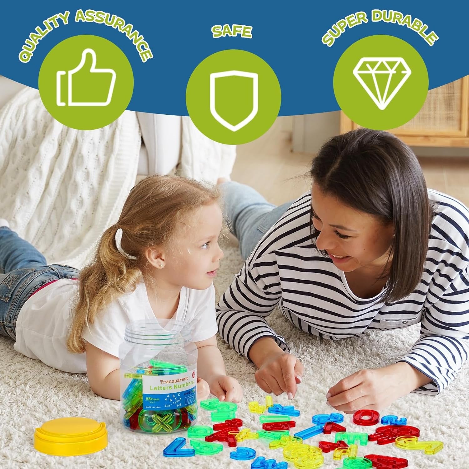 Letters and Numbers 66 Pcs Set | Spelling & Counting Educational Toy for Kids