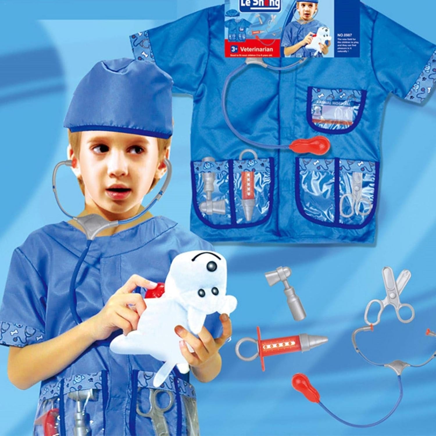 Veterinarian Costume Set for Kids | Doctor Role Play Animal Care Dress-Up Kit