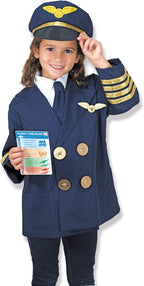 Pilot Costume for Kids | Airline Captain Role Play Dress-Up Set