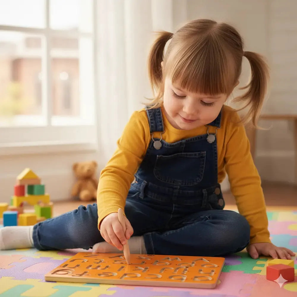 Uppercase Writing Tracing Board Kids | Montessori A–Z Pre-Writing Wooden Toy