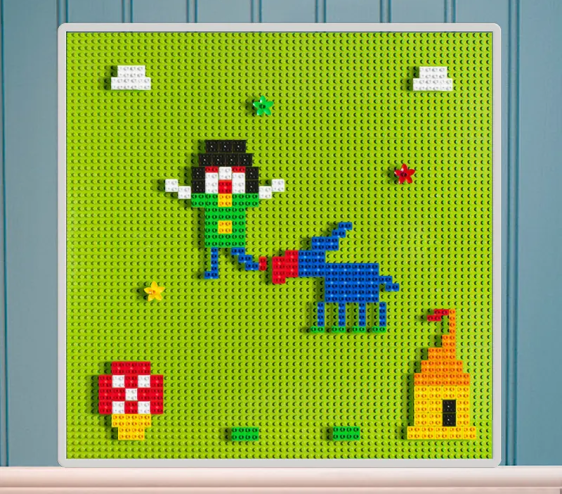 Building Block Tracker with Lego Plates | Kids Construction Wall & Floor Play Set