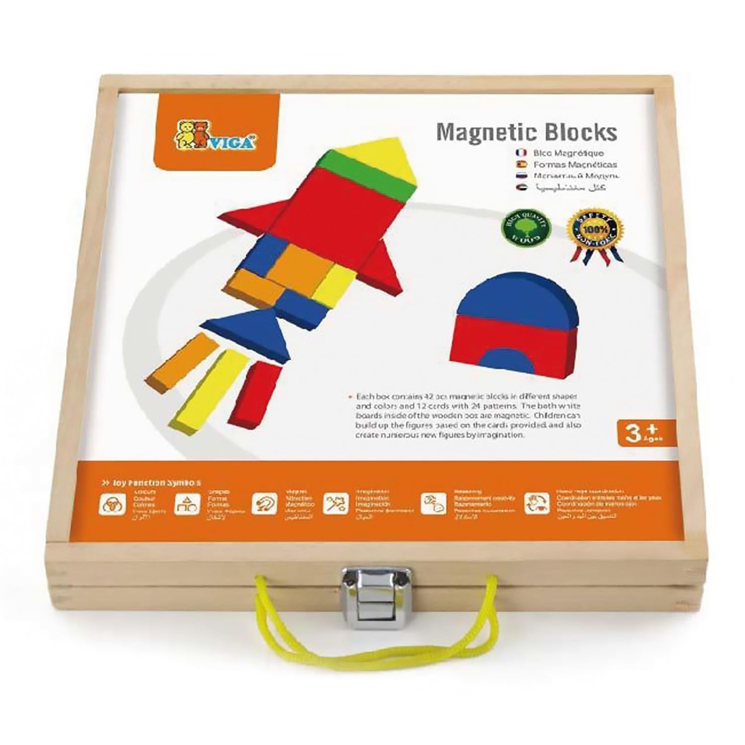 Magnetic Blocks for Kids | 42 PCS Educational STEM Building Toy Set with Pattern Cards