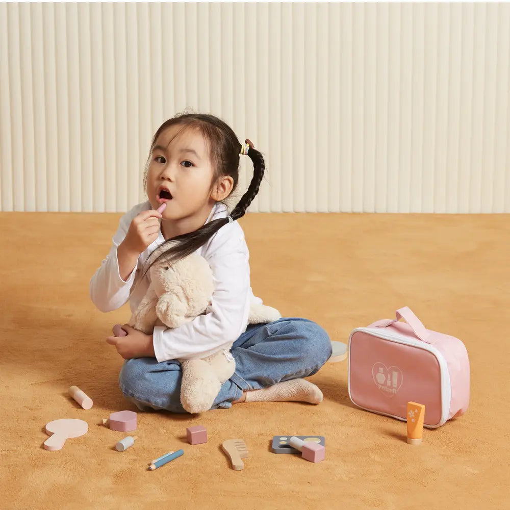 Wooden Make-up Set for Kids | Pretend Play Beauty Kit Toy for Girls