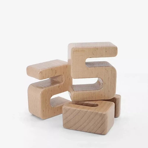 Baby Stacking Number Blocks (32 PCS) | Wooden Math STEM Learning Toy for Kids