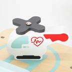 Wooden Hospital with Ambulance & Elevator Set (15 Pcs) | Pretend Play Medical Toy for Kids