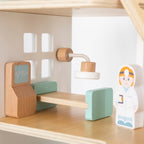 Wooden Hospital with Ambulance & Elevator Set (15 Pcs) | Pretend Play Medical Toy for Kids