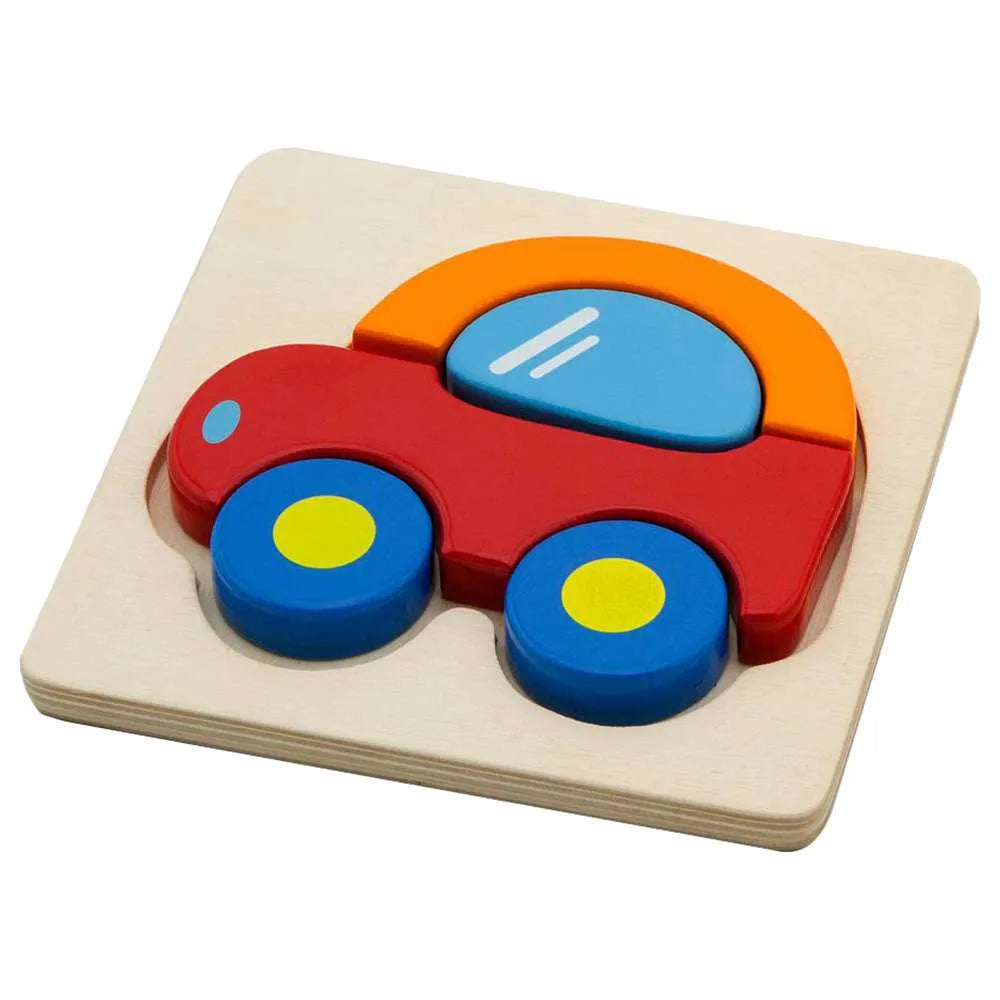 Wooden Mini Puzzle Car | Kids Shape Color Learning Puzzle Toy