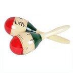Large Wooden Maracas Pair | Hand-Painted Kids Musical Instrument Shakers