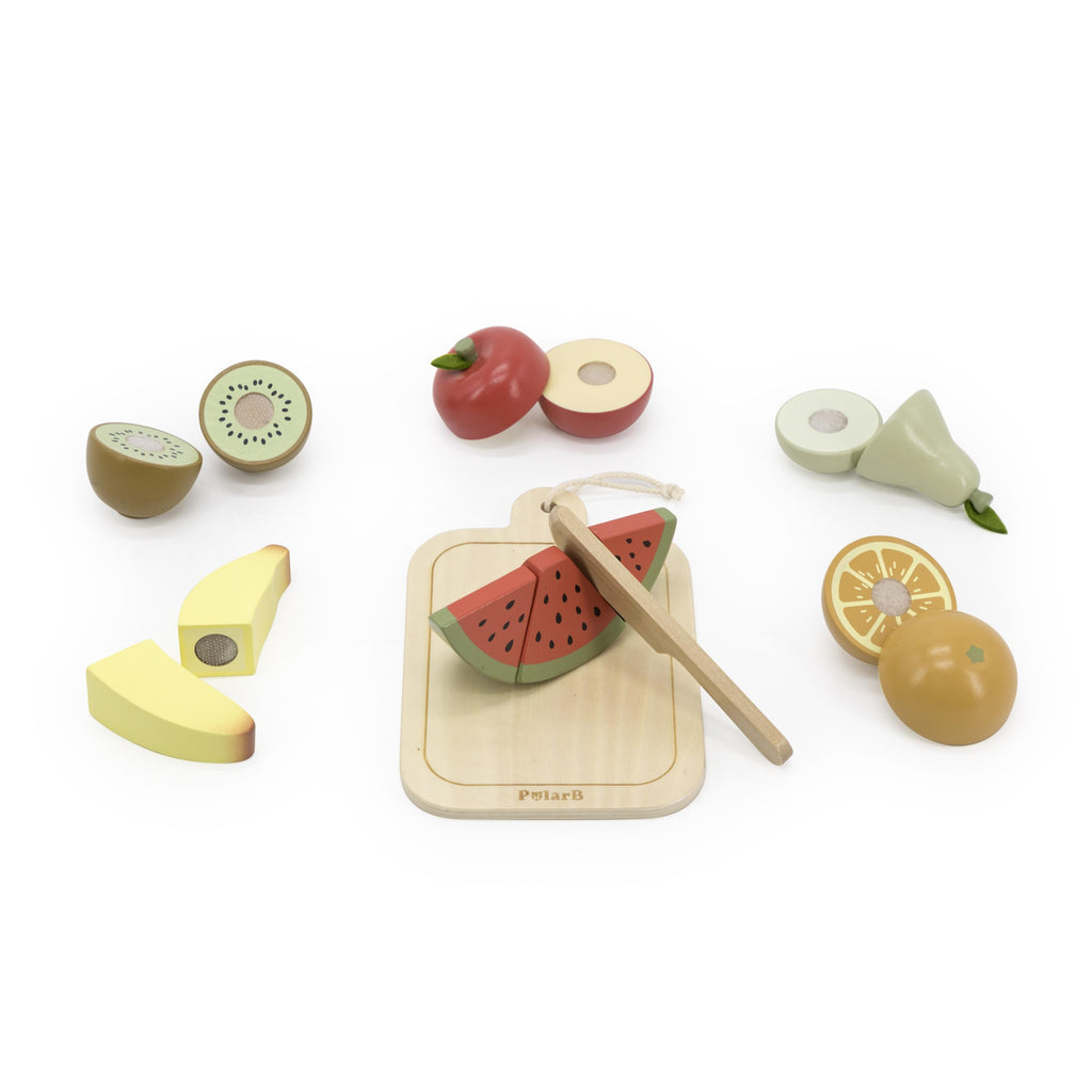 Wooden Cutting Fruits Toy Set for Kids | Pretend Play Kitchen Food Cutting Game