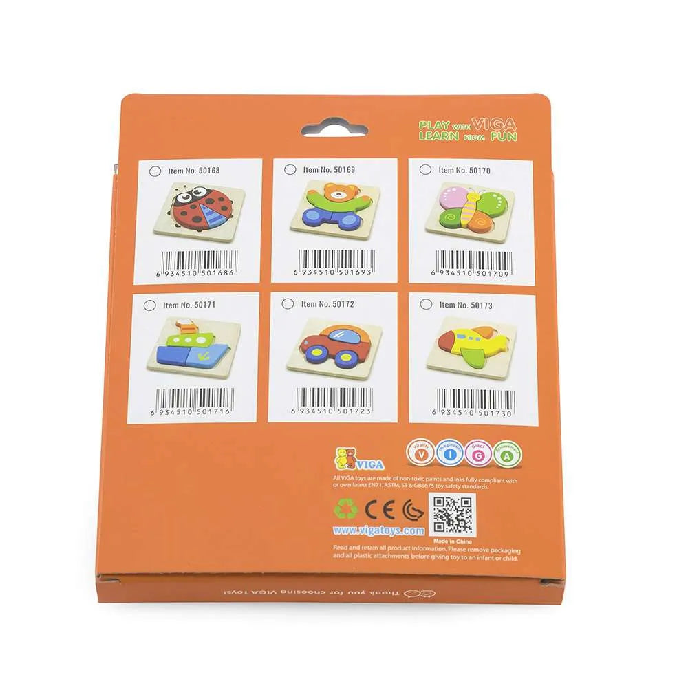 Wooden Shape Block Puzzle Ladybird | Kids Educational Learning Toy 18M+