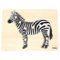Montessori Wooden Zebra Puzzle | Animal Sensory Learning Toy for Kids 18+ Months